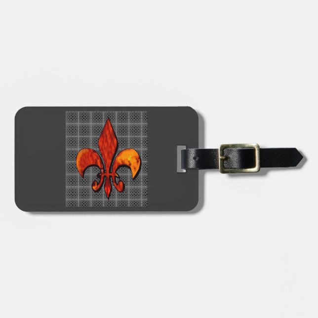 Fleur-de-lis customise it luggage tag (Front Horizontal)