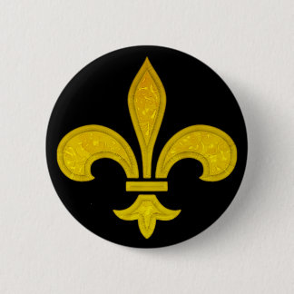 Fleur De Lis Cut Glass 6 Cm Round Badge