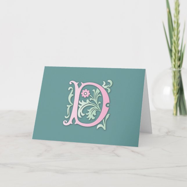 Fleur-de-lis D Monogram Holiday Card (Front)
