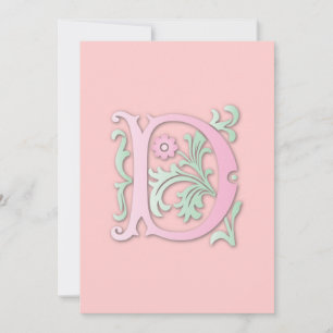 Fleur-de-lis D Monogram Invitation