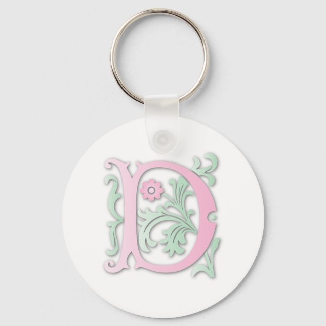 Fleur-de-lis D Monogram Key Ring (Front)