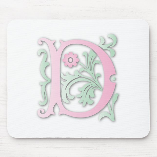 Fleur-de-lis D Monogram Mouse Pad (Front)