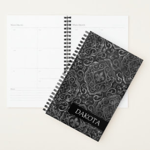 Fleur de Lis Damask Modern Vintage Floral Grunge Planner