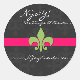 fleur de lis & damask sticker