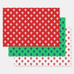 Fleur de Lis DIY Pattern & Background Colours Wrapping Paper Sheet