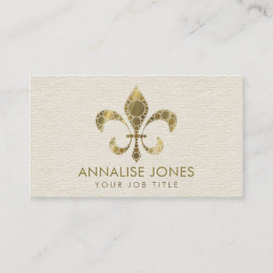 Fleur-de-lis - Dot Art Golden Gradient Business Card