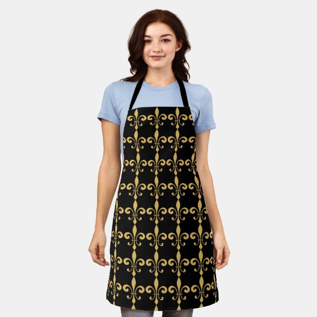 Fleur De Lis, edit & add text, Apron (Worn)