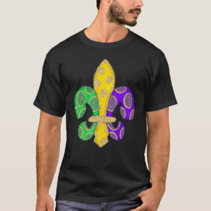 Fleur De Lis  Effect Mardi Gras T-Shirt