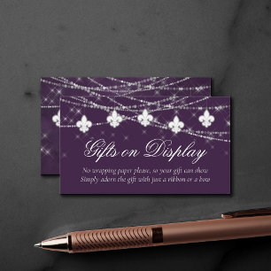 Fleur de Lis Eggplant Lights   Gifts on Display Enclosure Card