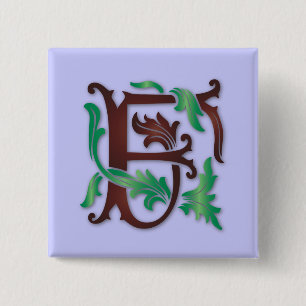 Fleur-de-lis F Monogram 15 Cm Square Badge
