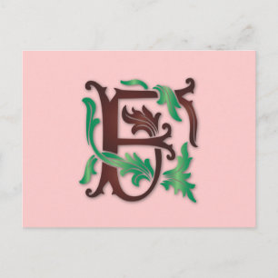 Fleur-de-lis F Monogram Postcard