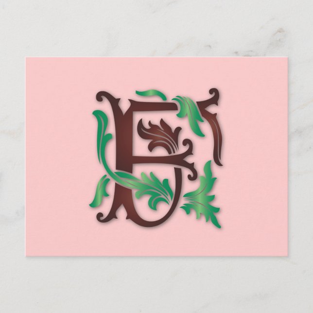 Fleur-de-lis F Monogram Postcard (Front)