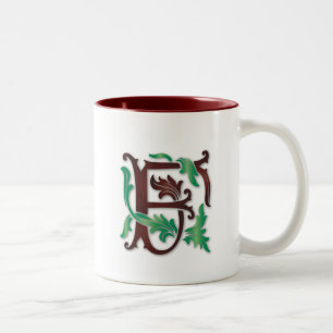 Fleur-de-lis F Monogram Two-Tone Coffee Mug