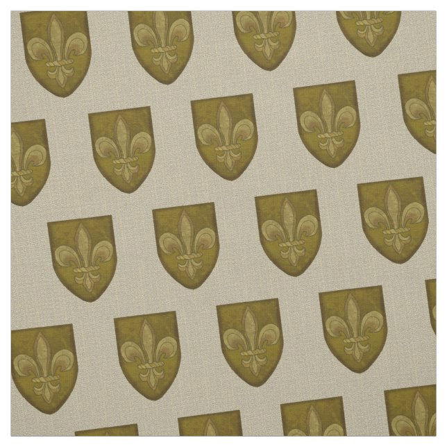 Fleur De Lis Family Crest  Fabric (Swatch)
