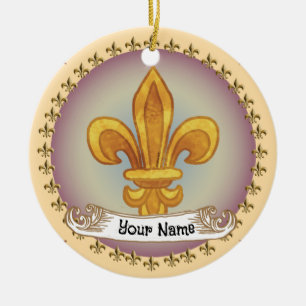 Fleur De Lis Family Crest Surname ornament