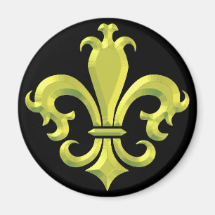 Fleur De LIs Fancy Gold New Orleans Magnet