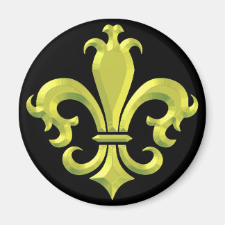 Fleur De LIs Fancy Gold New Orleans Magnet