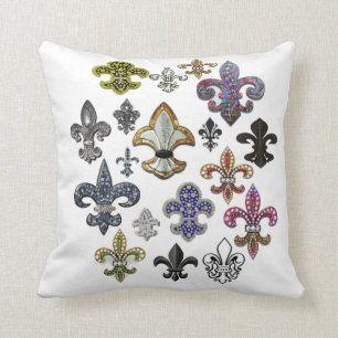 Fleur De Lis Flor New Orleans Jewel Pillow
