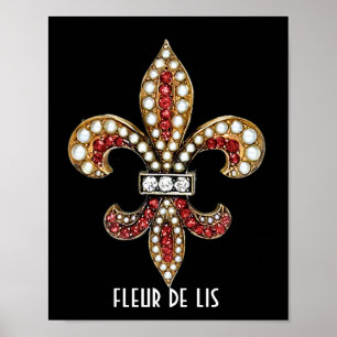 Fleur De Lis Flor Symbol  Brown New Orleans Poster