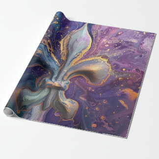 Fleur De Lis Fluid Pour Wrapping Paper