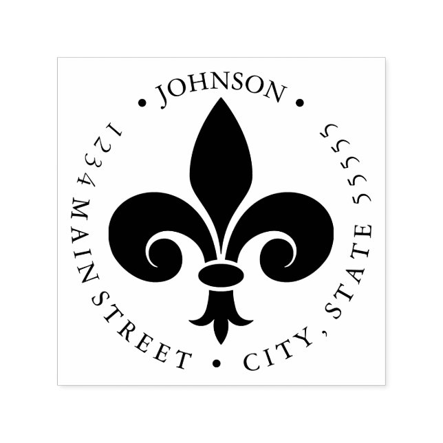 Fleur-de-lis French Return Label Self-inking Stamp (Design)