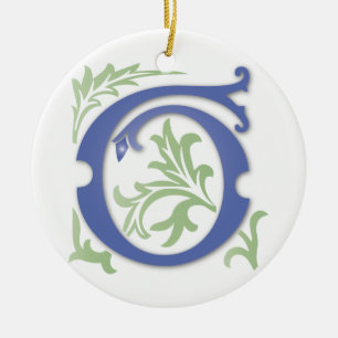 Fleur-de-lis G Monogram Ceramic Tree Decoration