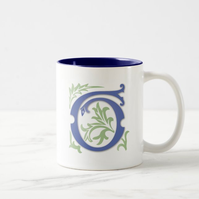 Fleur-de-lis G Monogram Two-Tone Coffee Mug (Right)