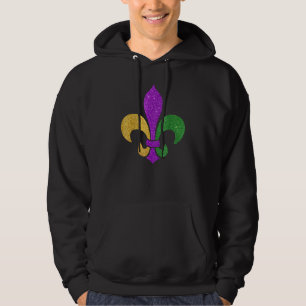 Fleur De Lis Glitter Effect Mardi Gras_3 Hoodie
