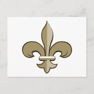 Fleur de lis - Gold and black Postcard