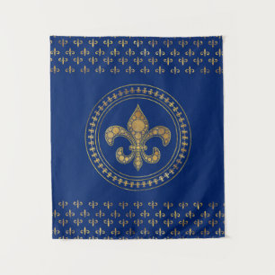Fleur-de-lis - Gold and Royal Blue Tapestry