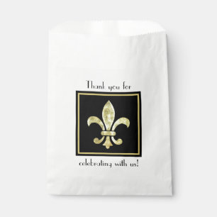 Fleur De Lis Gold Leaf Favour Bag
