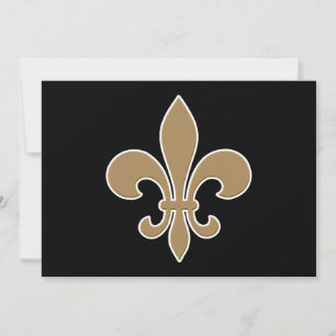 Fleur de Lis Gold with White and Black Outline