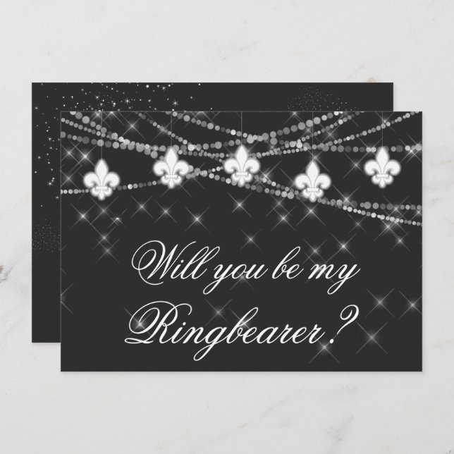Fleur de Lis Grey Lights | Be My Maid of Honour As (Front/Back)