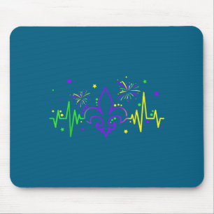 Fleur De Lis Heartbeat Nurse Mardi Gras Carnival M Mouse Pad