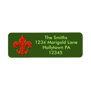 Fleur de Lis Holiday Address Labels