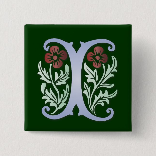 Fleur-de-lis I Monogram 15 Cm Square Badge (Front)
