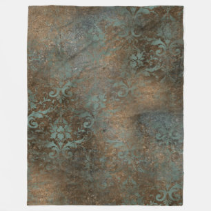 Fleur De Lis in a Rusty Background Fleece Blanket