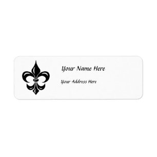 Fleur de Lis in Black Return Address Label