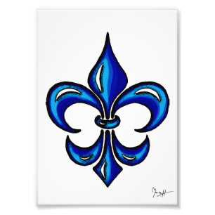 Fleur de Lis in Blue Photo Print