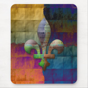 Fleur de Lis in Jewel Tones Mouse Pad