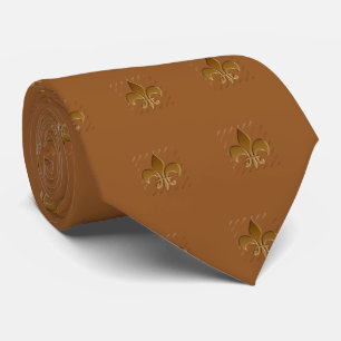 Fleur de lis in mocha Zazzle Tie