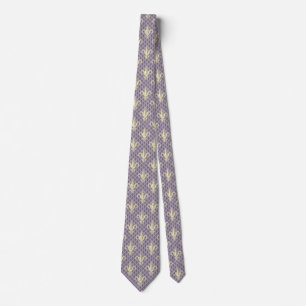 Fleur de Lis in Mulberry Cream Tie