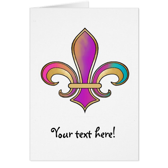 Fleur de Lis in shaded rainbow colours  - 2 (Front)