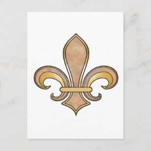 Fleur de Lis in solid colour - Beige or Coffee Postcard