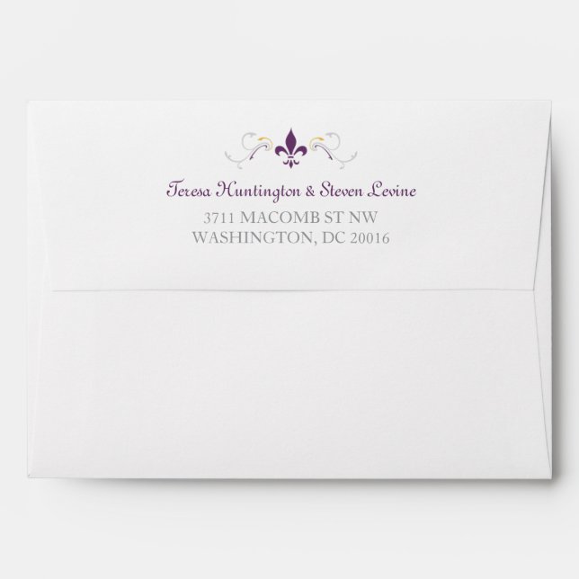 Fleur de Lis Invitation Envelope (Back (Top Flap))