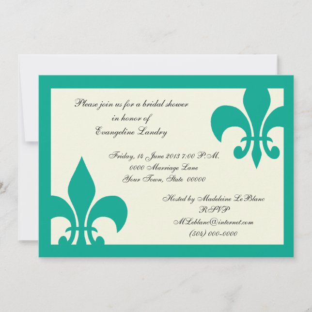 Fleur de Lis Invitations (Front)