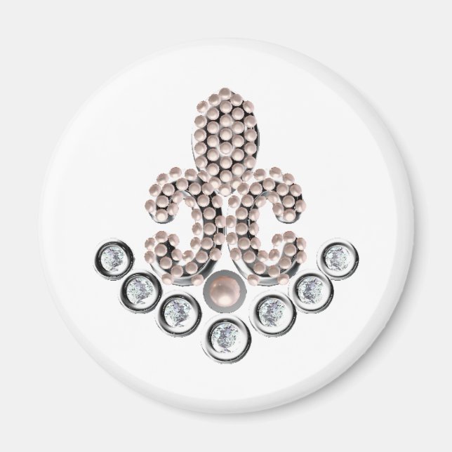 Fleur De Lis-jewelled Magnet (Front)