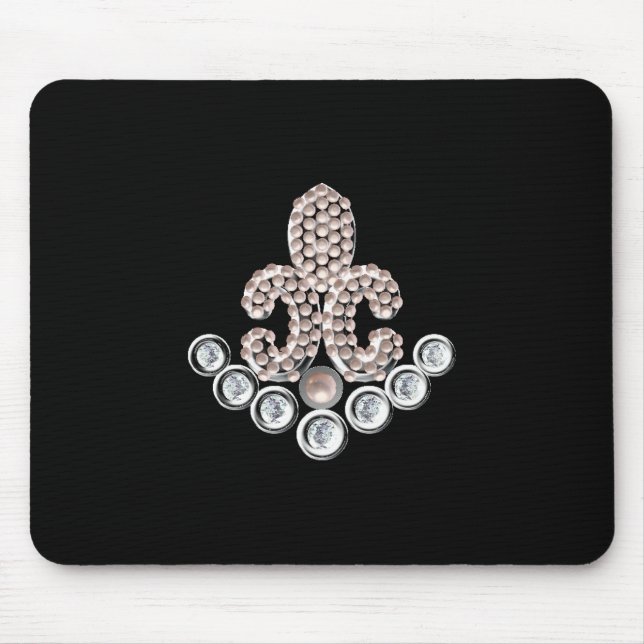 Fleur De Lis-jewelled Mouse Pad (Front)
