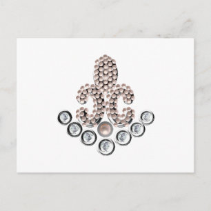 Fleur De Lis-jewelled Postcard