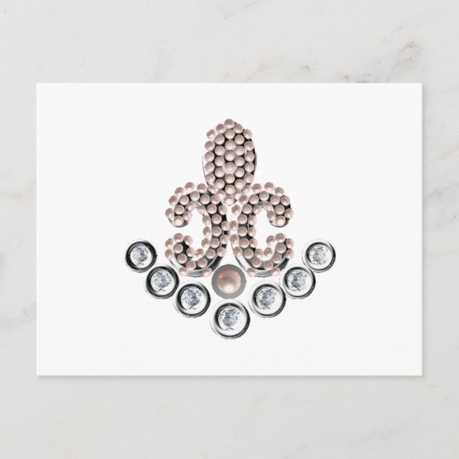 Fleur De Lis-jewelled Postcard (Front)